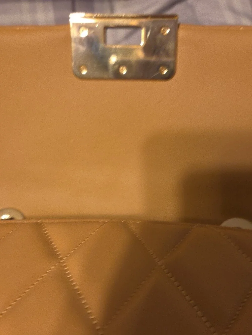 kate spade Quilted Shoulder Bag in Camel Tan with Gold Hardware